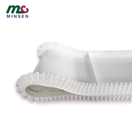 White PU skirt baffle conveyor belt