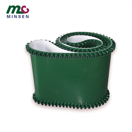 Green PVC skirt conveyor belt