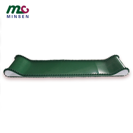 Green PVC skirt conveyor belt